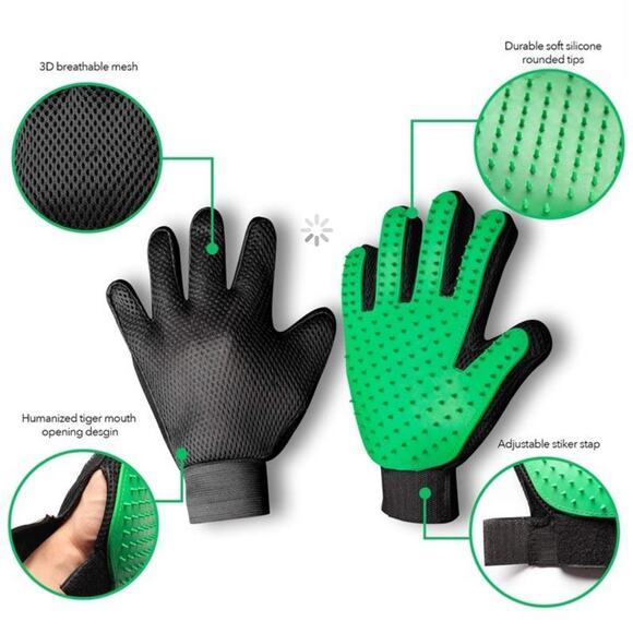 NEW Dog pet grooming mitts gloves for washing grooming massage deshedding B83 - Picture 3 of 4